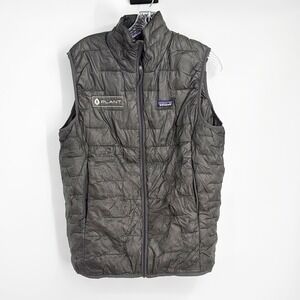 Patagonia Men's Micro Puff Full Zip Down Vest Sz S "Plant" Logo Insulation